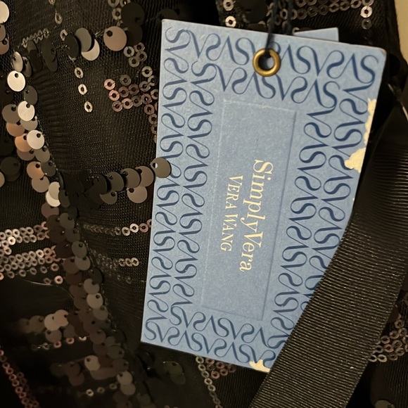 SIMPLY VERA VERA WANG  Black Sequin Sleeveless Blouse NWT - Picture 9 of 12